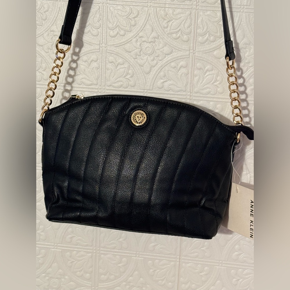 Anne Klein Black Quilted Shoulder Bag
